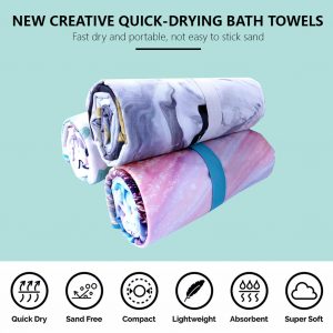 Double-sided Velvet Flamingo Microfiber Beach Towel Quick Dry Swimming Towel Bath Towel Bathroom Shower Gym Sports Travel Towel - Image 3